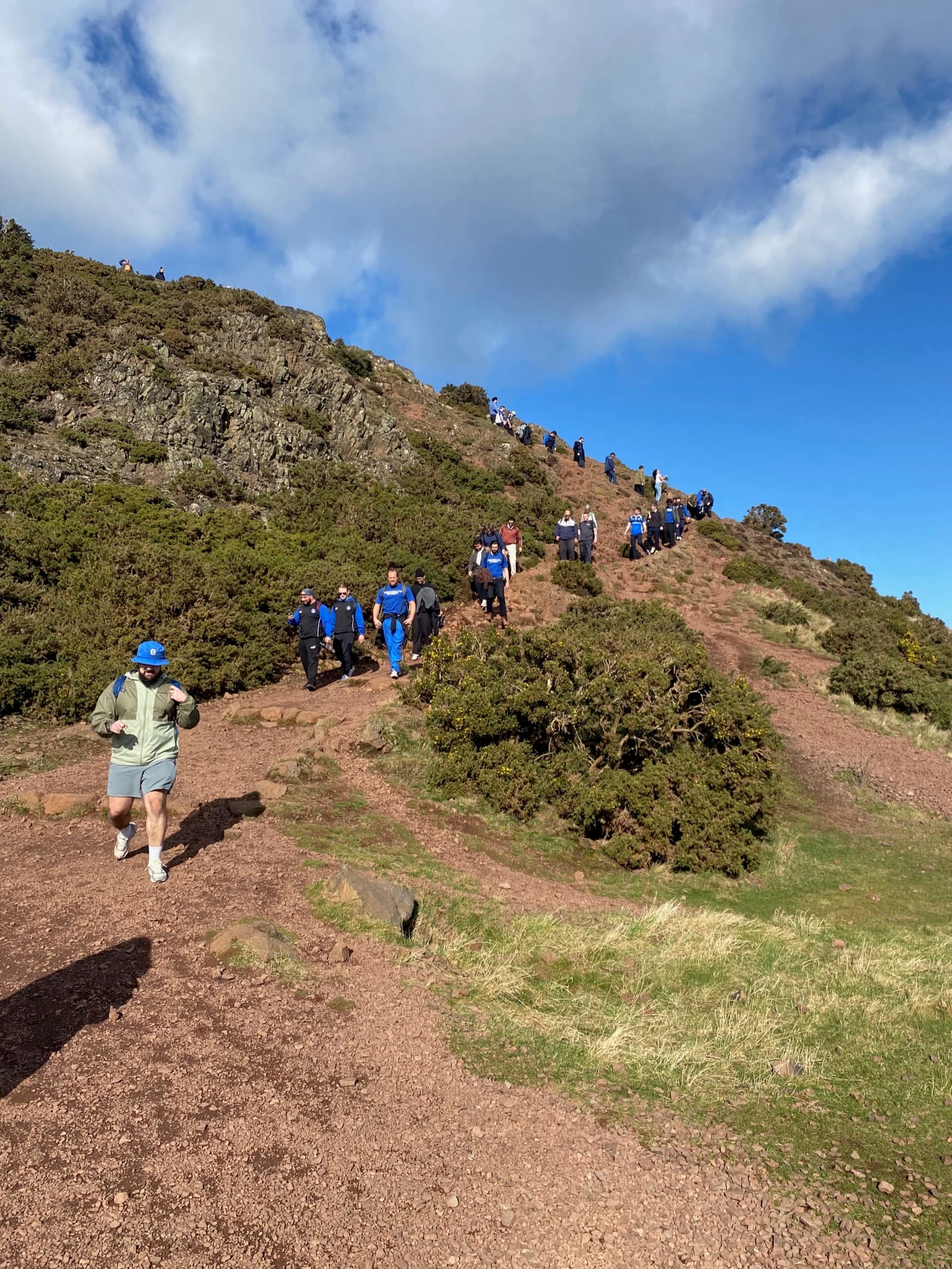 The squad hiking Arthur's Seat