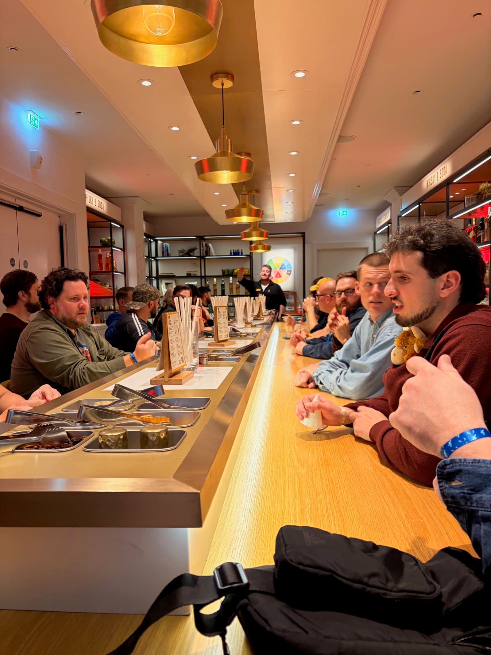 The squad at a group dinner in Edinburgh