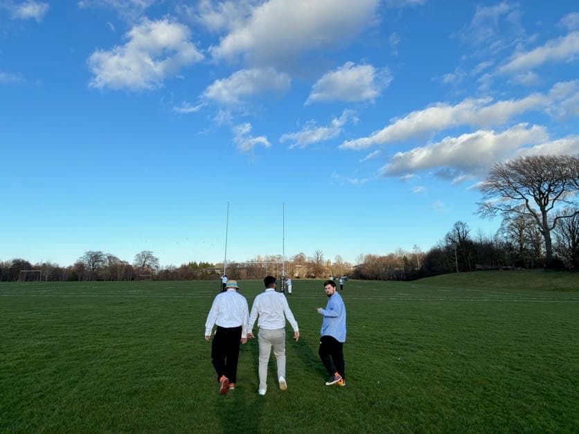 Walking across the pitch at Portobello RFC