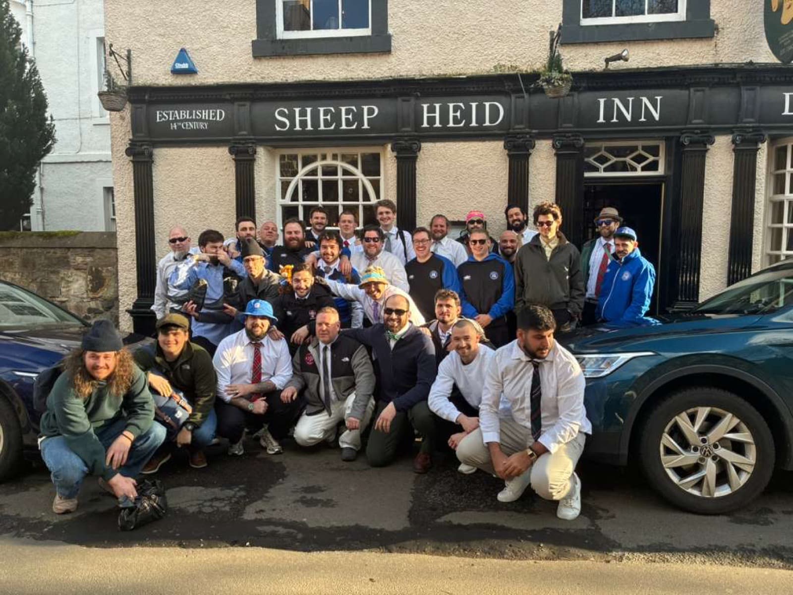 Outside The Sheep Heid Inn, Edinburgh's oldest pub