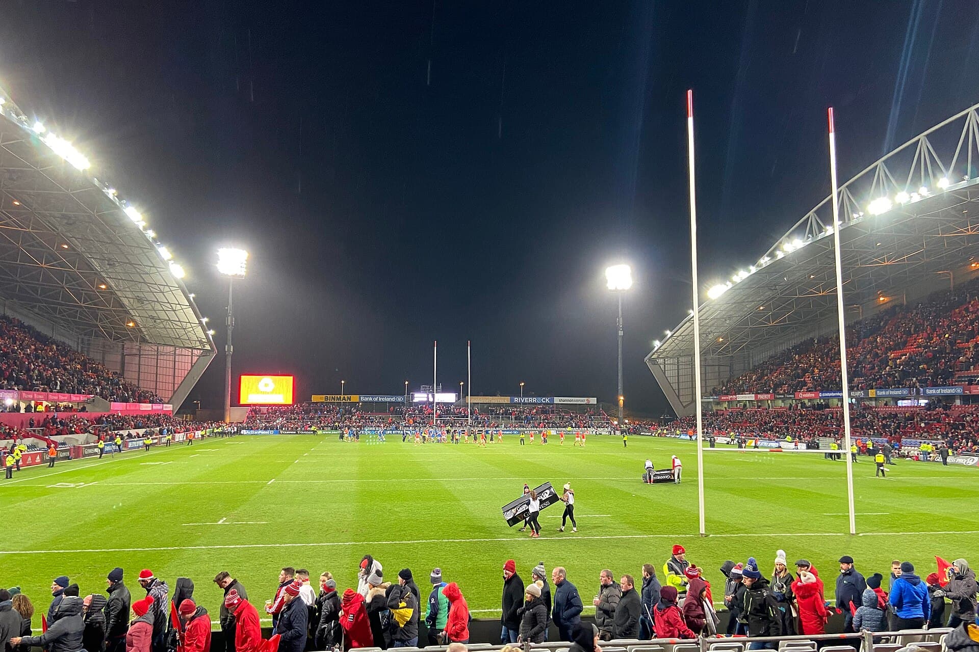 Thomond Park in Limerick under floodlights